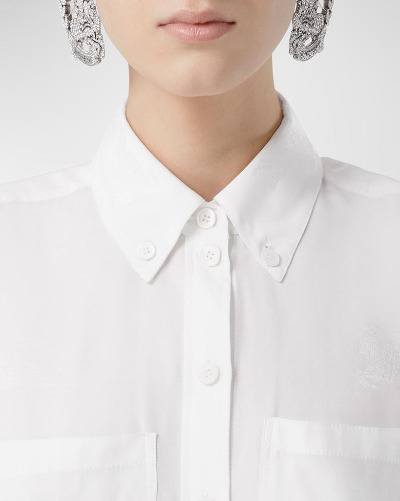 Ivanna EKD Intarsia Silk Collared Shirt商品第5张图片规格展示