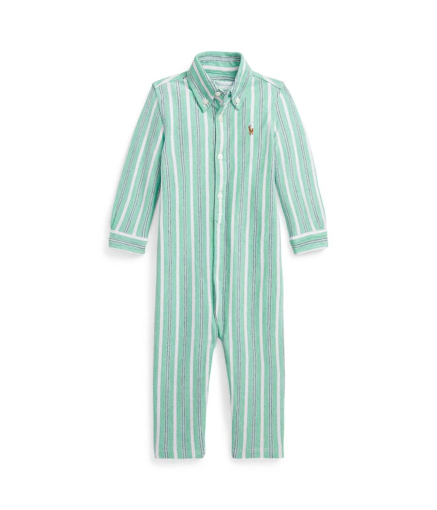 商品Ralph Lauren|Striped Knit Cotton Oxford Coverall (Infant),价格¥169,第1张图片