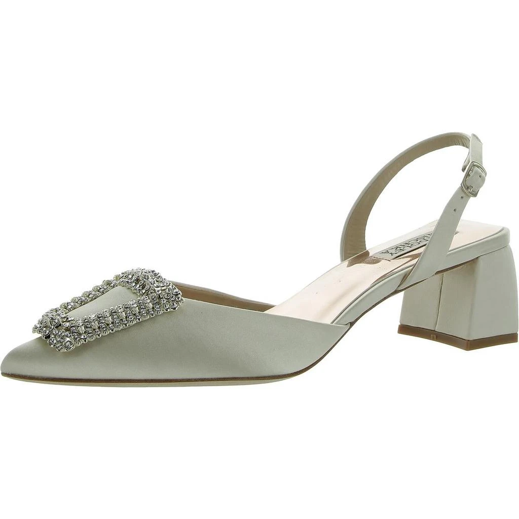 商品Badgley Mischka|EMMIE Womens Satin poi Slingback Heels,价格¥1008,第1张图片