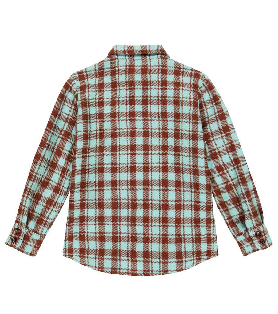 商品Gucci|Logo格纹羊毛法兰绒衬衫,价格¥5222,第6张图片详细描述
