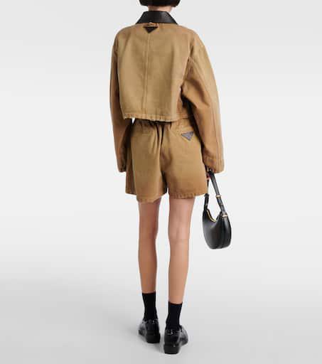 Prada Cropped cotton canvas jacket - Jackets - Compare