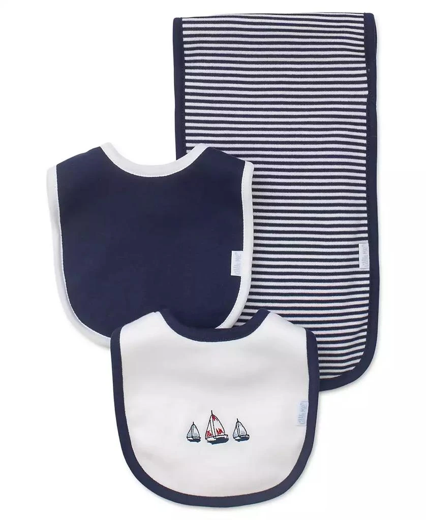 商品Little Me|Baby Boys Sailboats Bibs and Burp Cloth, Pack of 3,价格¥100,第1张图片