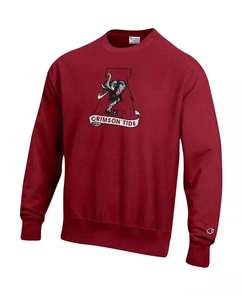 商品CHAMPION|Men's Crimson Alabama Crimson Tide Vault Logo Reverse Weave Pullover Sweatshirt,价格¥463,第2张图片详细描述