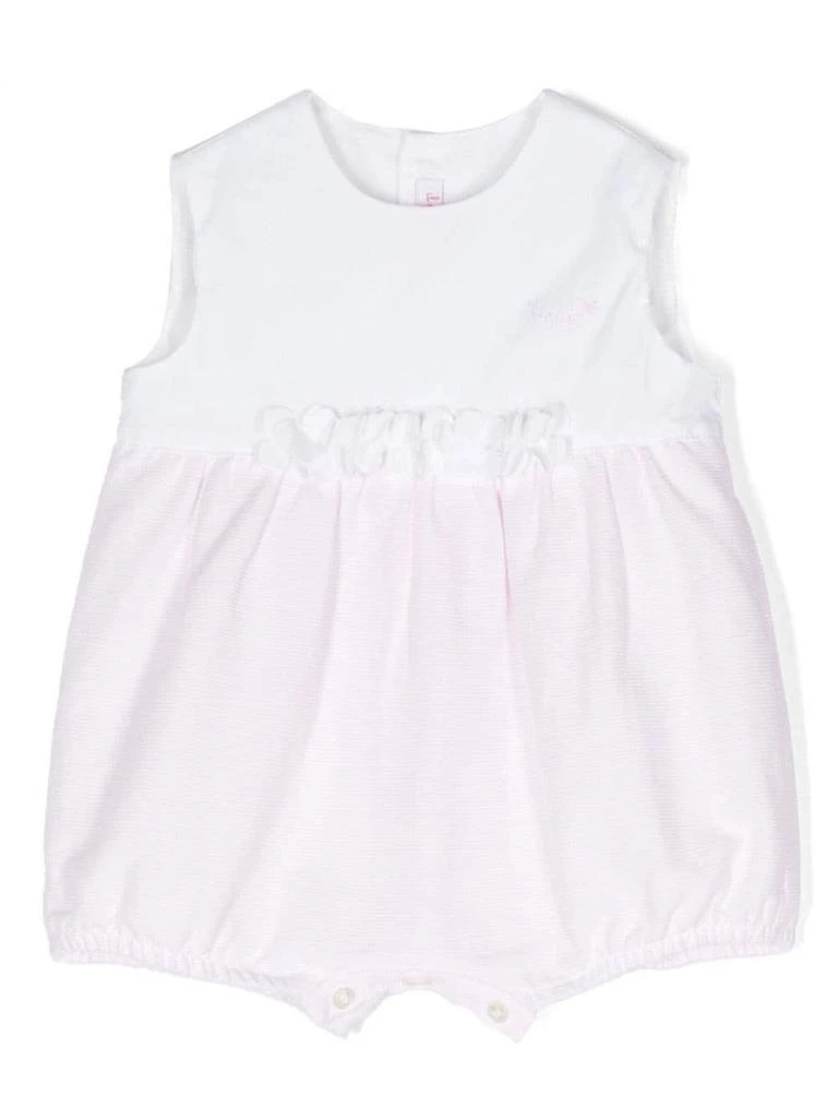 商品IL GUFO|Il Gufo Pink And White Ottoman Cotton Romper,价格¥1001,第1张图片