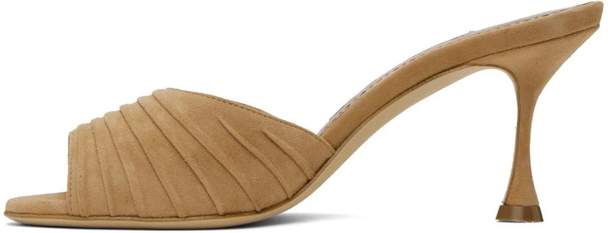 商品Manolo Blahnik|Tan Pirua Heeled Sandals,价格¥3654,第3张图片详细描述