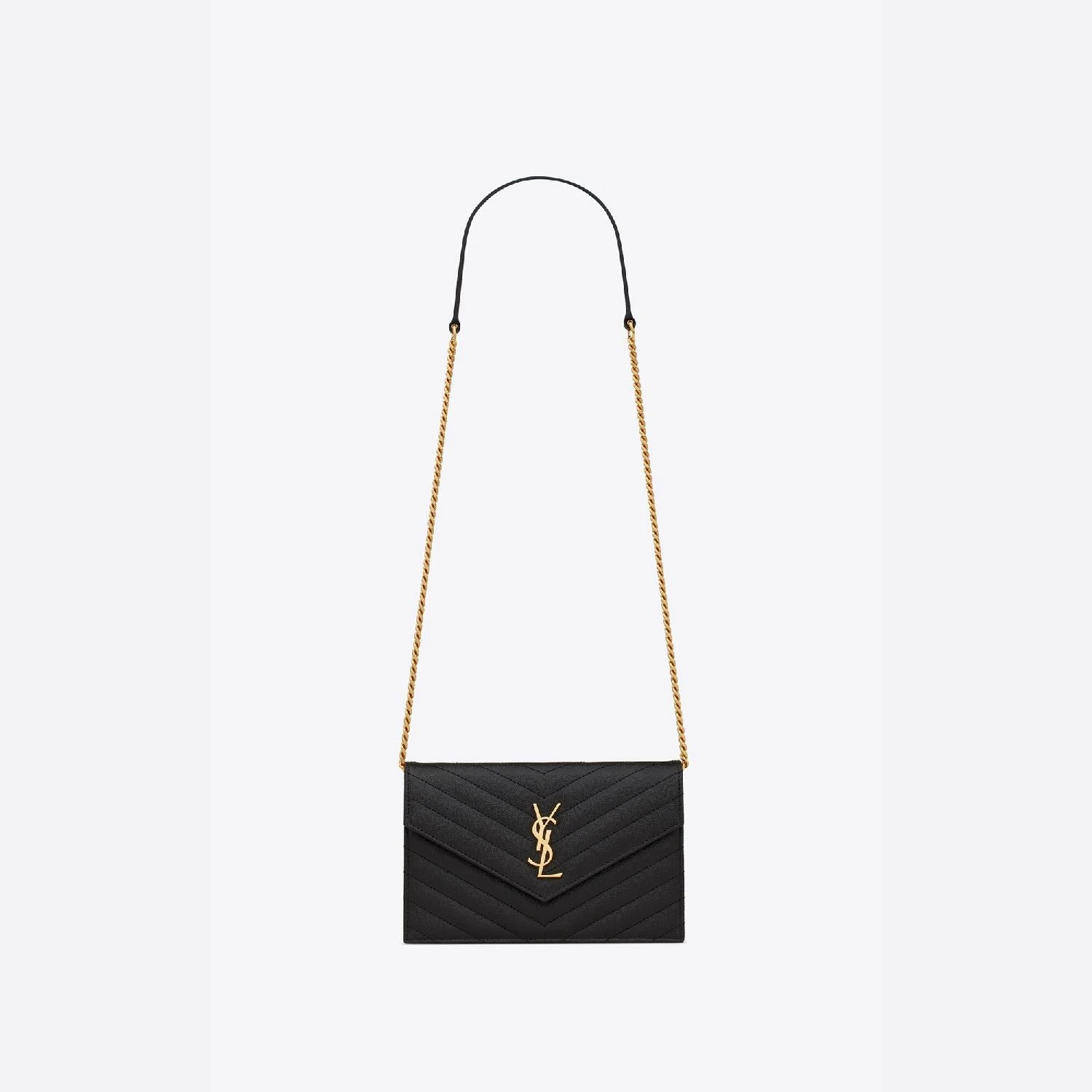 包邮包税【预售7天发货】 YSL圣罗兰SAINT LAURENT 23秋冬 女士 单肩包 cassandre matelassé envelope chain wallet en cuir embossé grain de poudre 742920BOW011000 商品