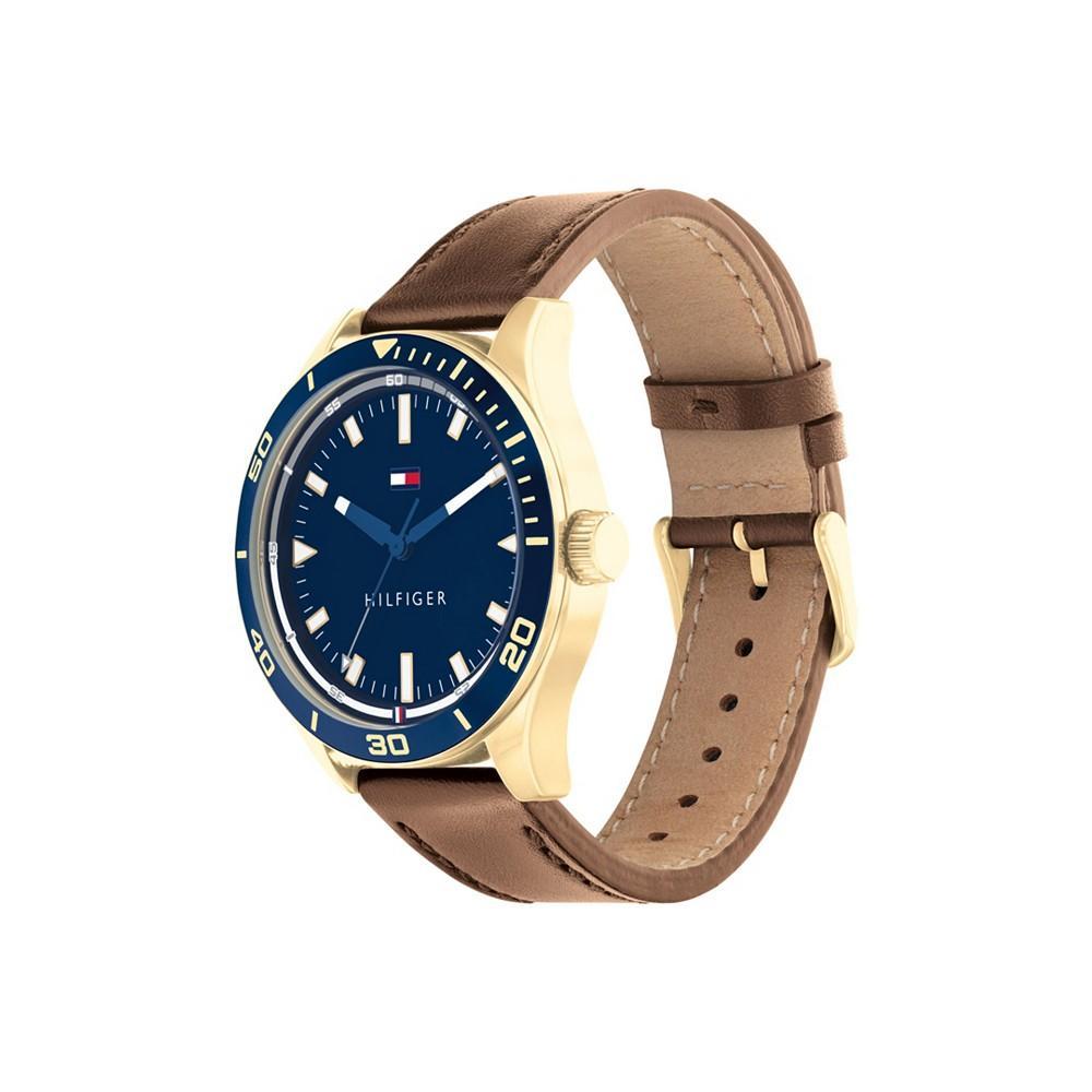 商品Tommy Hilfiger|Men's Brown Leather Strap Watch 38mm,价格¥701,第5张图片详细描述