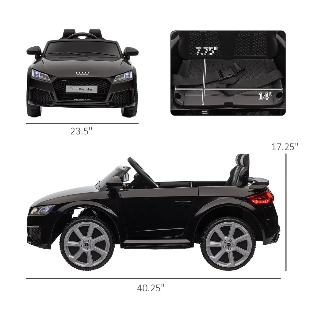 商品Streamdale Furniture|Streamdale Officially Licensed Audi TT RS Electric Ride-On Car with Parent Remote Control,价格¥2831,第5张图片详细描述
