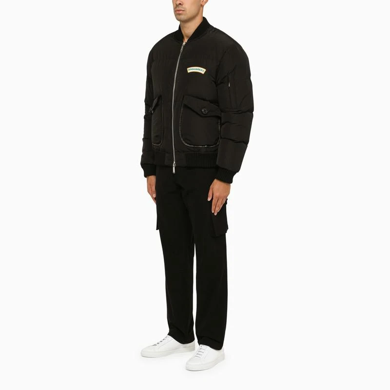 商品DSQUARED2|Black padded bomber with logo,价格¥3280,第2张图片详细描述