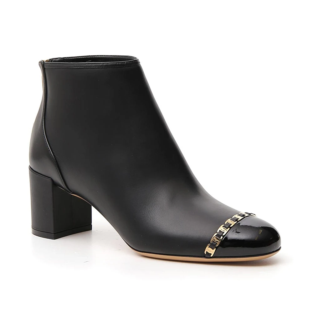 SALVATORE FERRAGAMO 菲拉格慕 女士黑色小牛皮踝靴 01-P057-704006 商品
