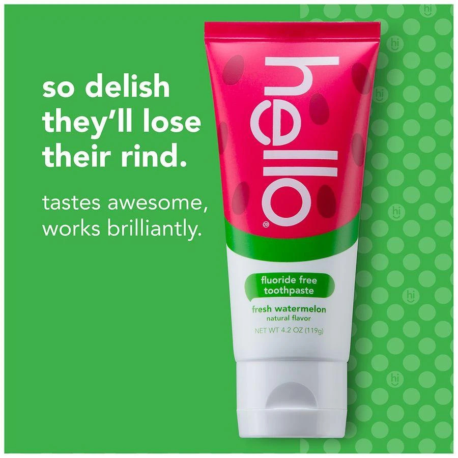 商品Hello|Fluoride Free Kids Toothpaste Watermelon,价格¥44,第3张图片详细描述