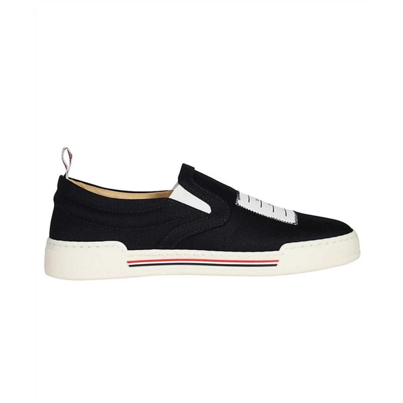 商品Thom Browne|THOM BROWNE 女士海军蓝色贴花无带板鞋 FFF045A-00154-415,价格¥3367,第1张图片