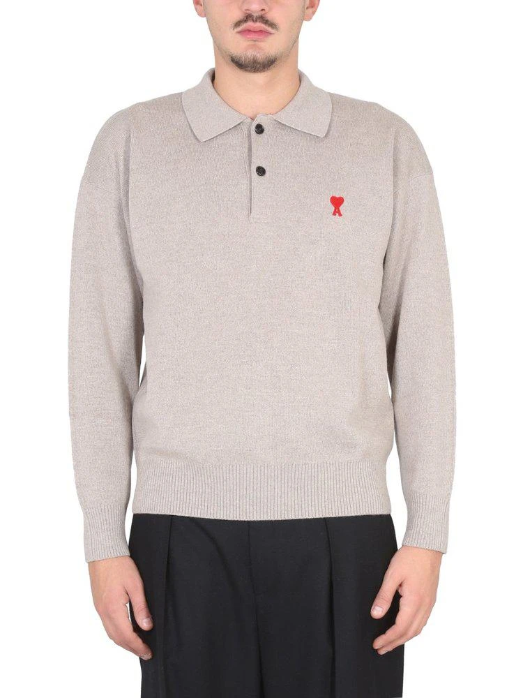 商品AMI|AMI De Coeur Long-Sleeved Polo Shirt,价格¥2020,第1张图片