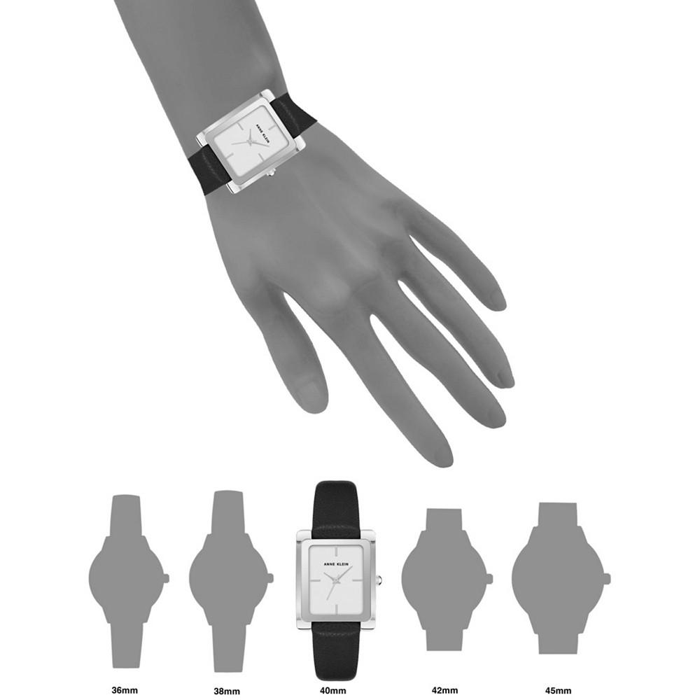 Women's Black Genuine Leather Strap Watch 40mm商品第4张图片规格展示