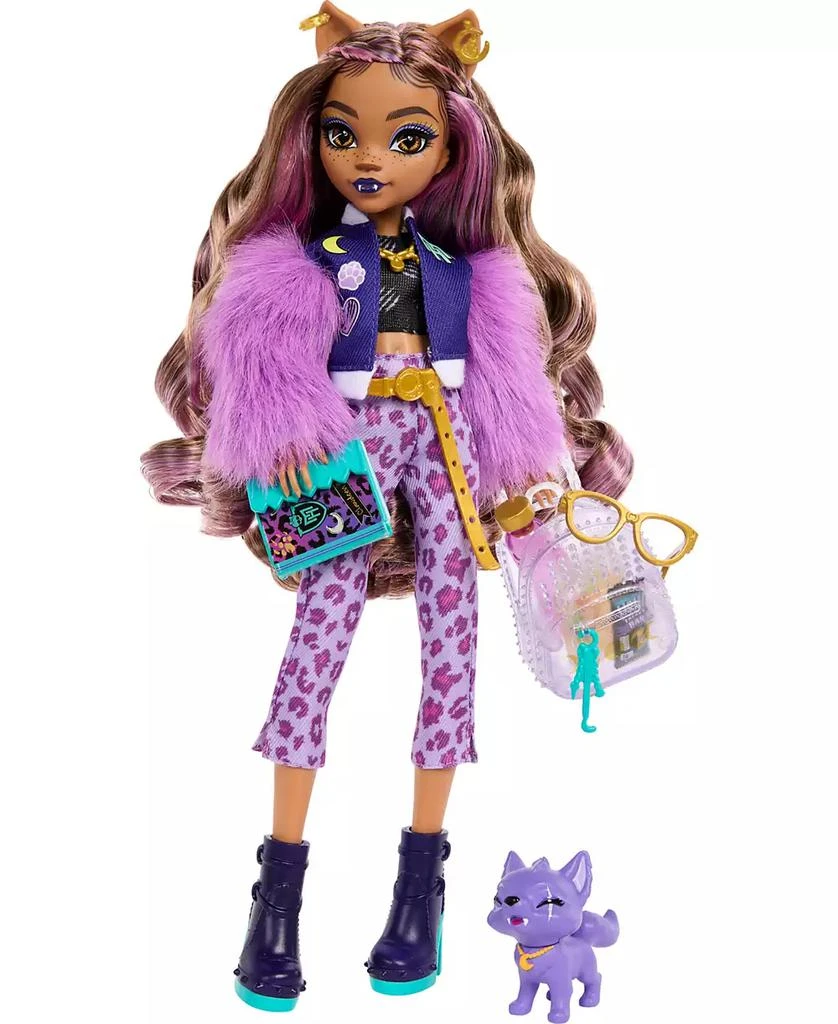 商品Monster High|Clawdeen Wolf Fashion Doll with Pet Dog Crescent and Accessories,价格¥135,第1张图片