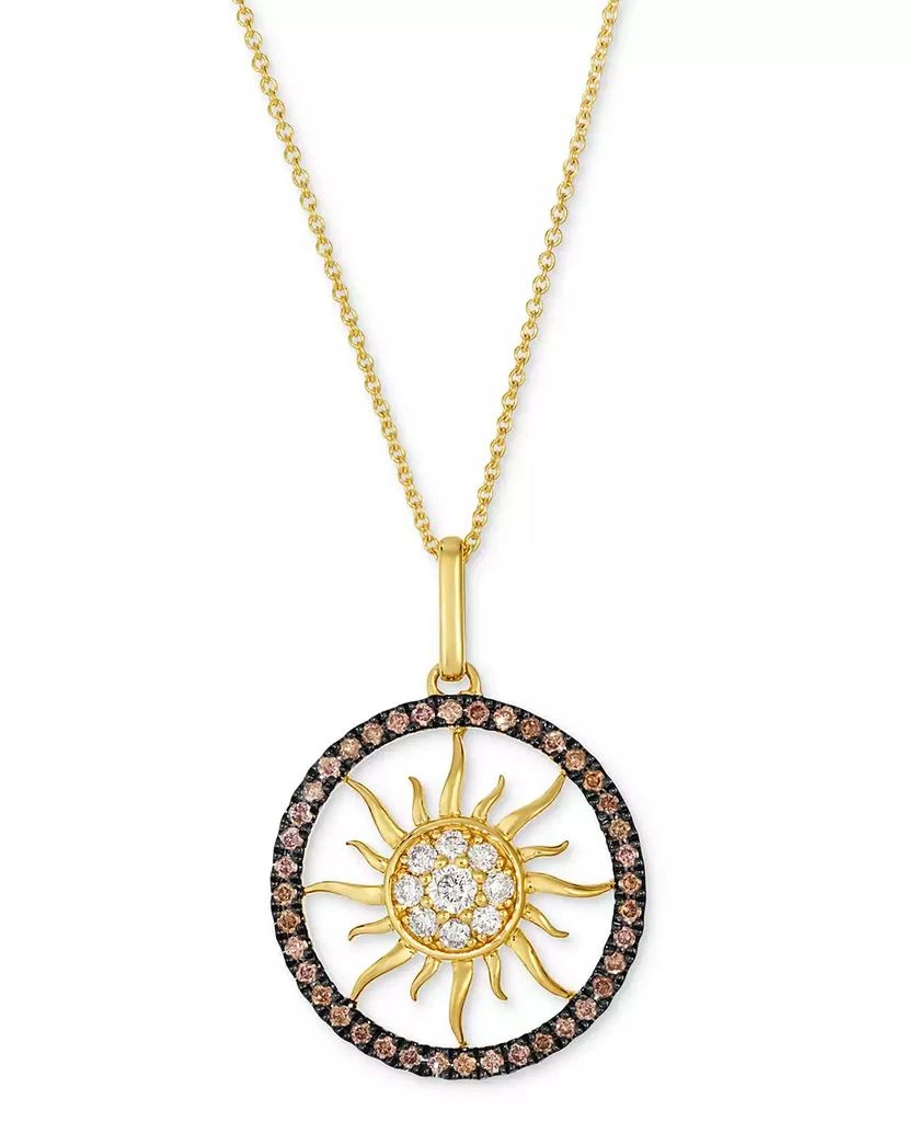 商品Le Vian|Nude Diamond & Chocolate Diamond Pendant Necklace (1/2 ct. t.w.) in 14k Honey Gold,价格¥9480,第1张图片