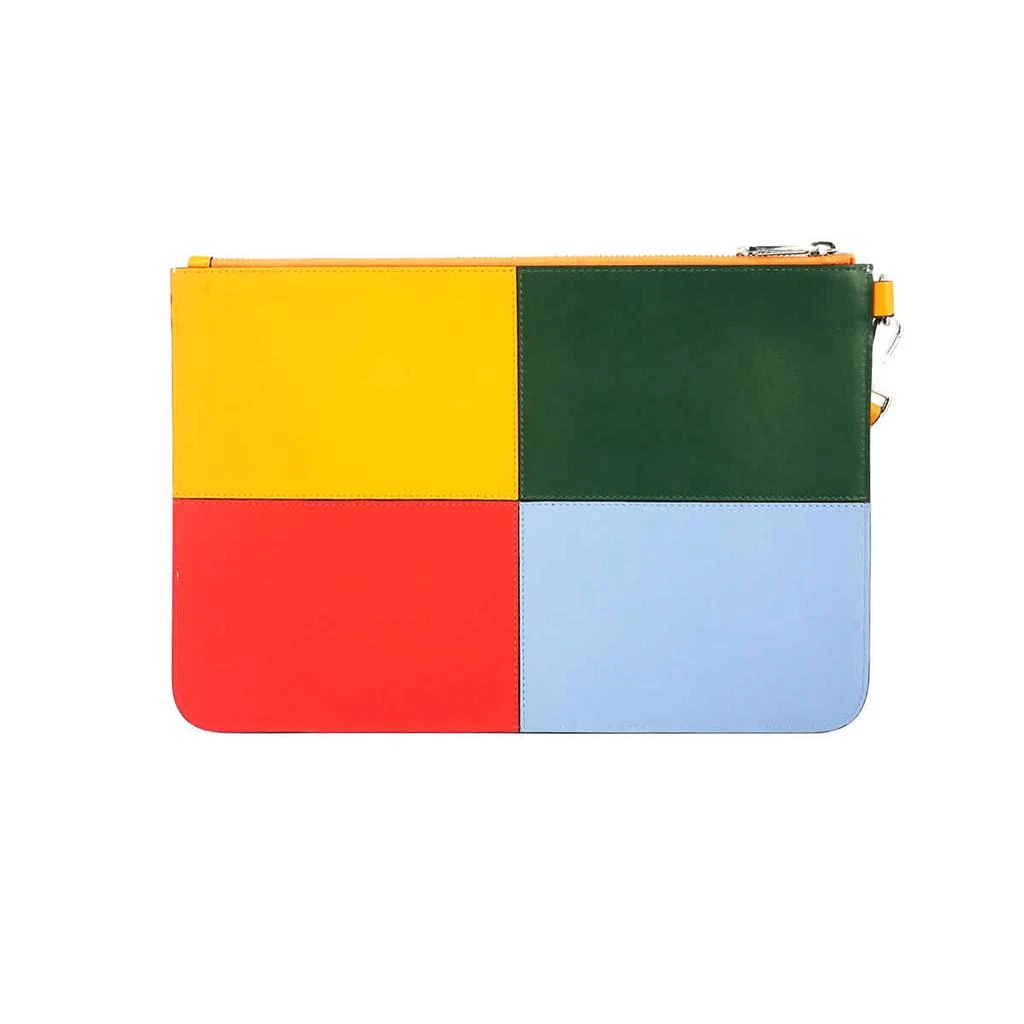 商品Burberry|Burberry Blue / Orange Mens Colorblock Leather Zipper Storage Bag,价格¥1270,第3张图片详细描述