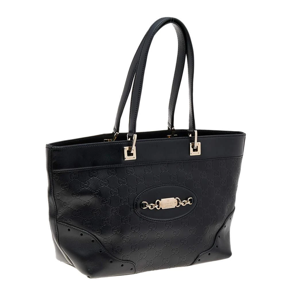 商品[二手商品] Gucci|Gucci Black Guccissima Leather Medium Punch Tote,价格¥4952,第3张图片详细描述
