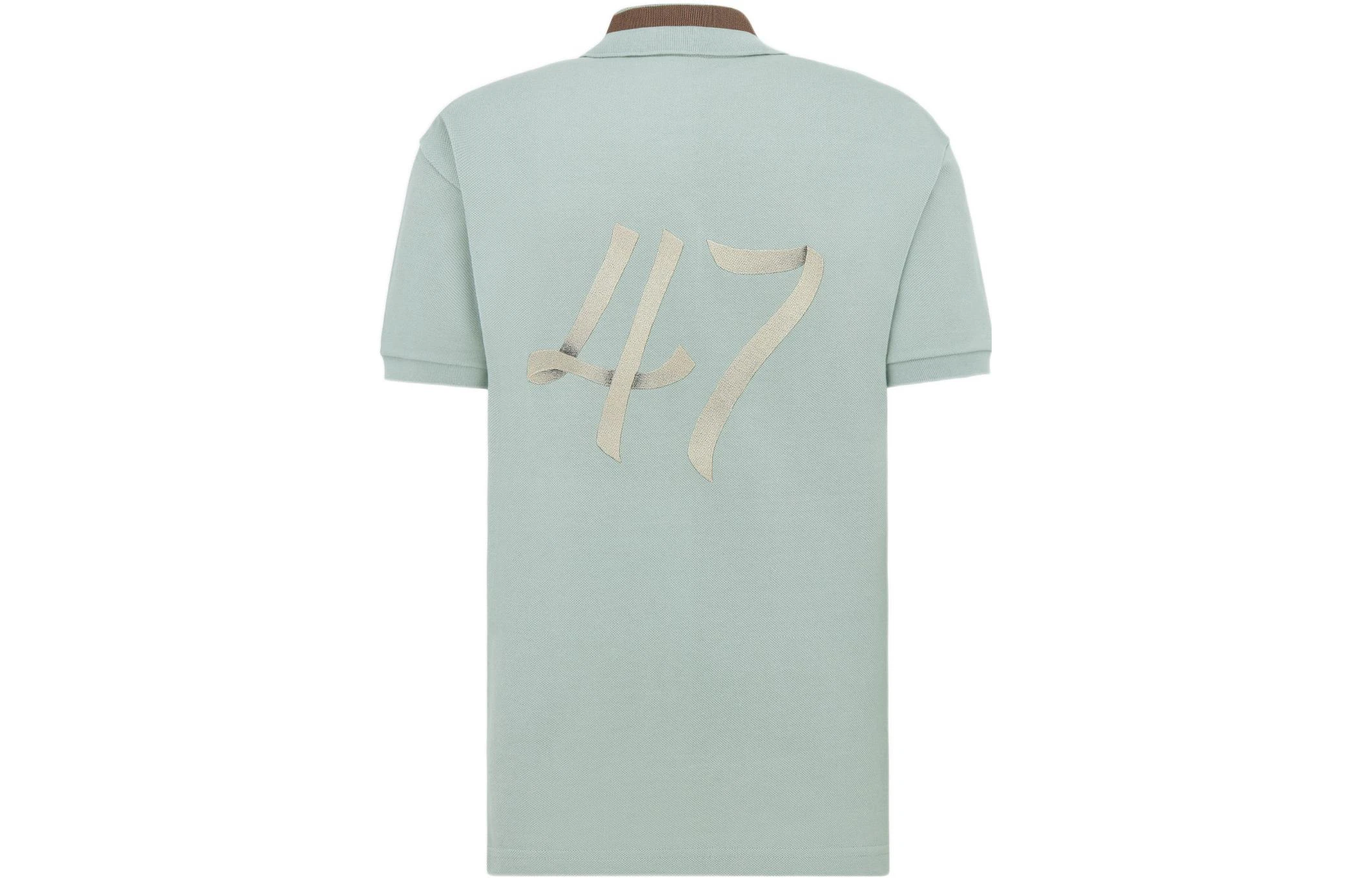 商品[国内直发] Dior|迪奥 季度新品 字母印花纽扣直筒短袖Polo衫 男款 绿色,价格¥6198,第3张图片详细描述