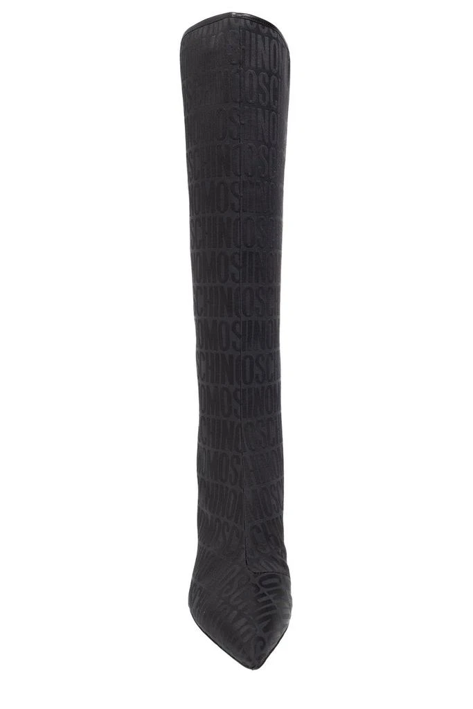 商品Moschino|Moschino Allover Logo Printed High-Knee Boots,价格¥4780,第4张图片详细描述