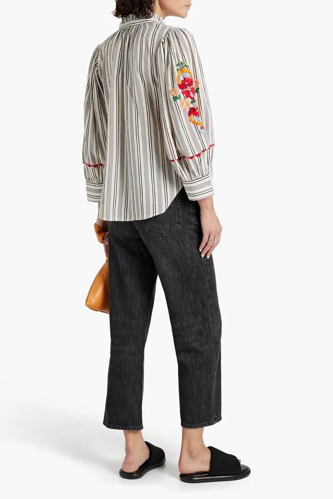 商品ANTIK BATIK|Juliette embroidered striped cotton-jacquard blouse,价格¥669,第3张图片详细描述