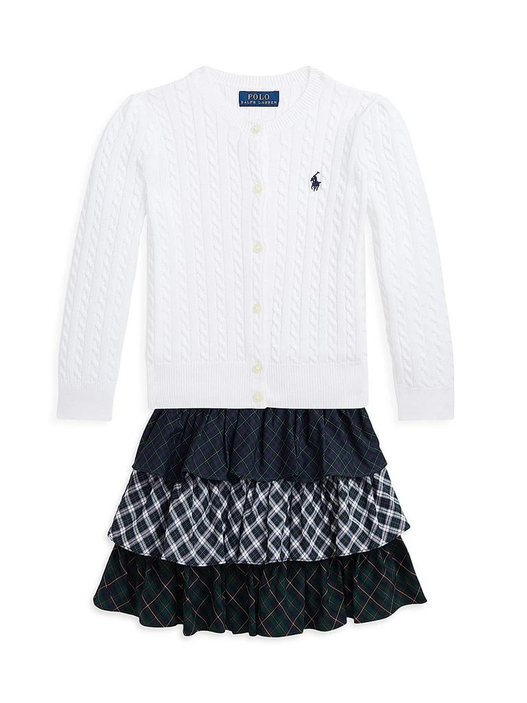 商品Ralph Lauren|Little Girl's & Girl's Cotton Cable-Knit Sweater,价格¥449,第2张图片详细描述