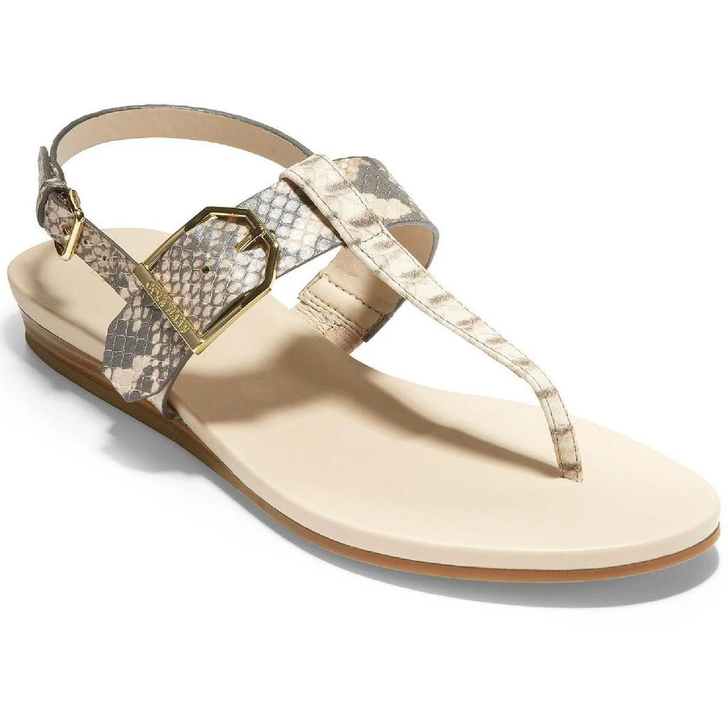 商品Cole Haan|Cole Haan Womens Francine Snake Print Slingback Flat Sandals,价格¥200,第1张图片