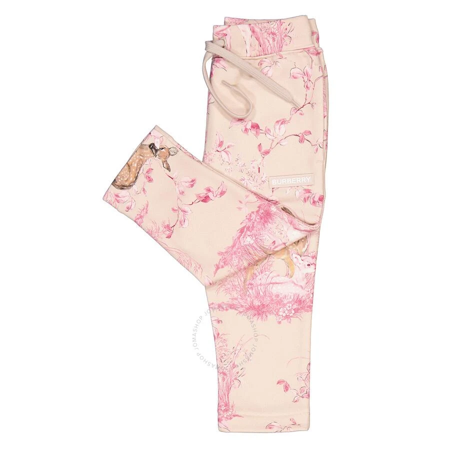 商品Burberry|Girls Light Rose Beige Deer-Print Cotton Joggers,价格¥357,第3张图片详细描述