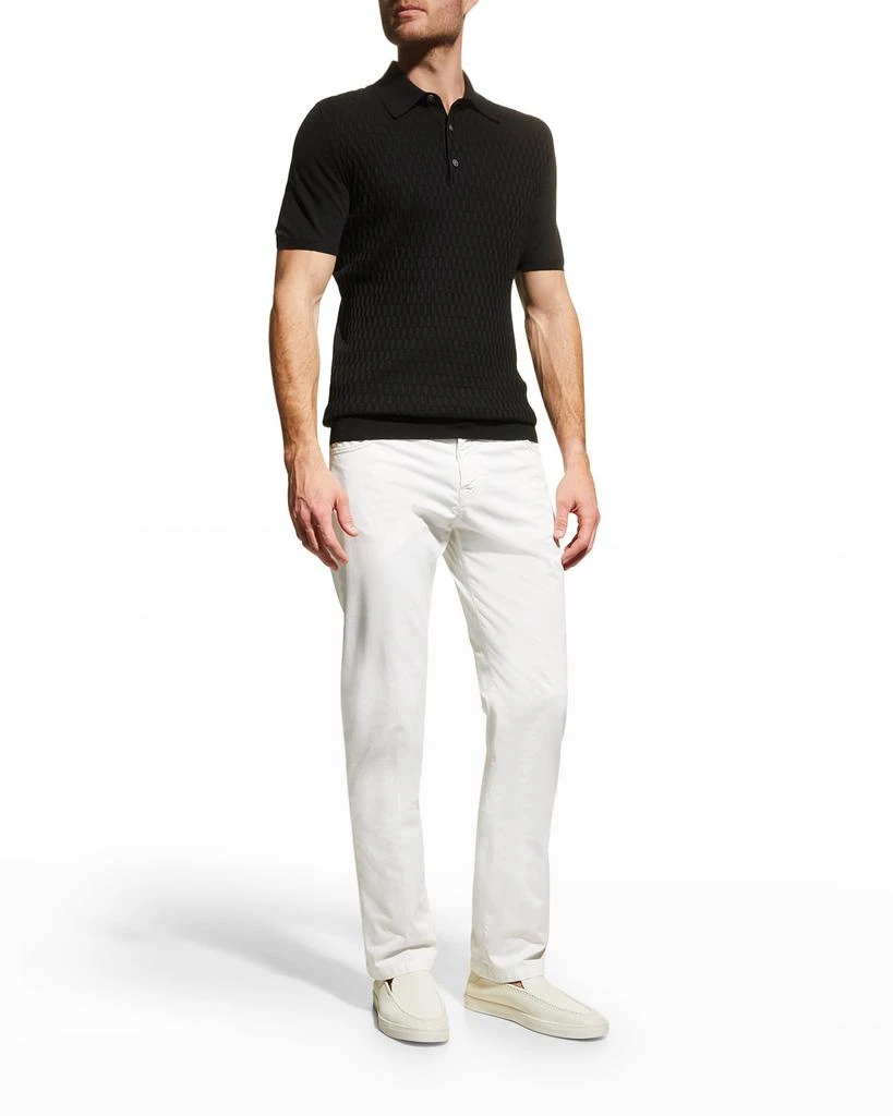 商品Kiton|Men's Textured Cotton Polo Sweater,价格¥4716,第1张图片