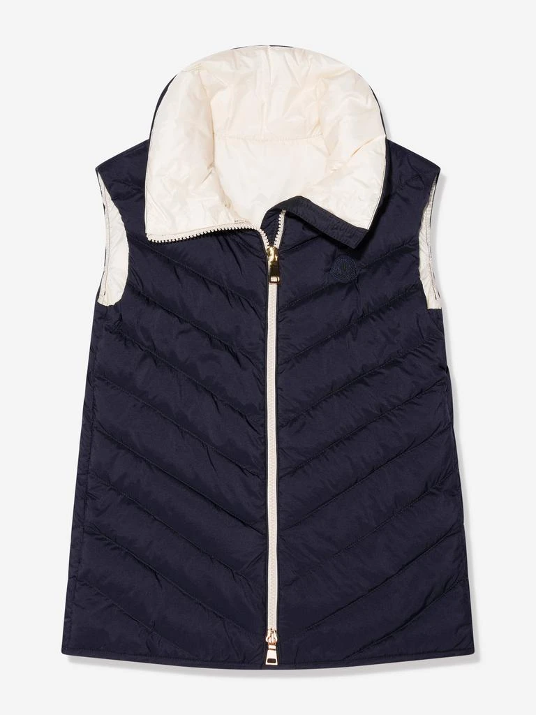 商品Moncler|Moncler Enfant Girls Down Padded Venta Gilet in Navy,价格¥3381,第1张图片