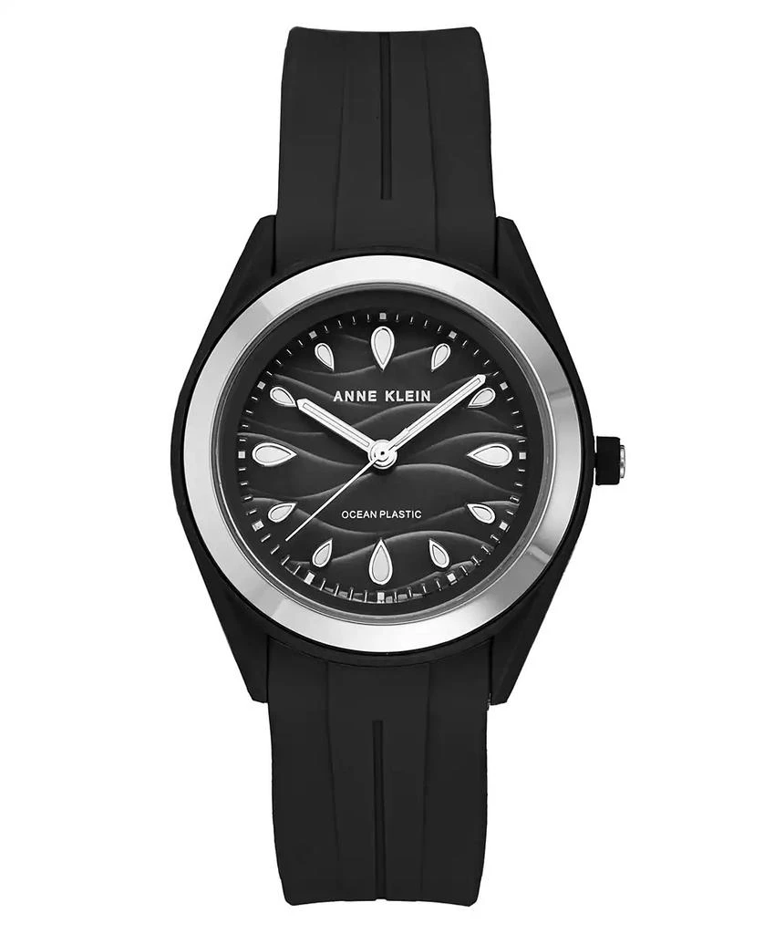 商品Anne Klein|Women's Black Solar Ocean Work Plastic Metal Watch, 38.5mm,价格¥427,第1张图片