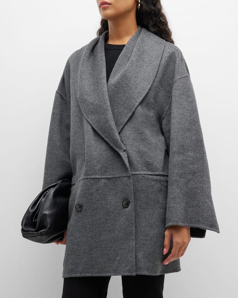 商品Totême|Oversized Double-Breasted Brushed Wool Jacket,价格¥7321,第1张图片