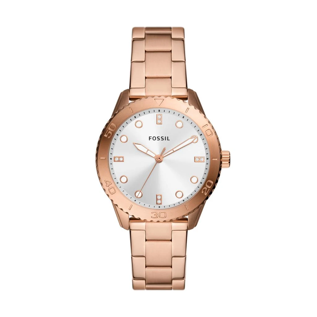 商品Fossil|Fossil Women's Dayle Three-Hand, Rose Gold-Tone Stainless Steel Watch,价格¥332,第1张图片