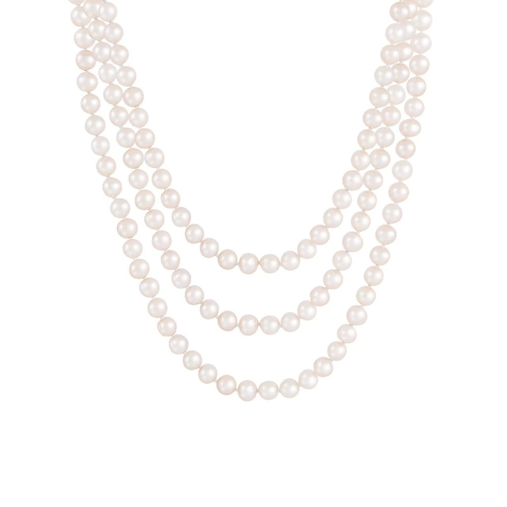 商品Splendid Pearls|Endless Pink 80" Freshwater Pearl Necklace,价格¥403,第2张图片详细描述