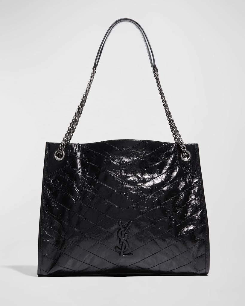 商品Yves Saint Laurent|Niki Medium YSL Shopper Tote Bag in Crinkled Leather,价格¥18374,第1张图片