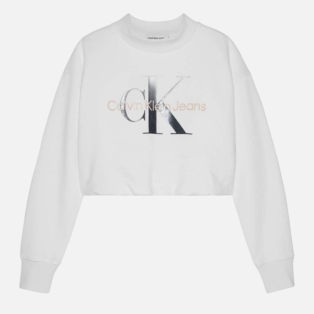 Calvin Klein Girls Cropped Logo-Print Cotton-Blend Sweatshirt商品第1张图片规格展示