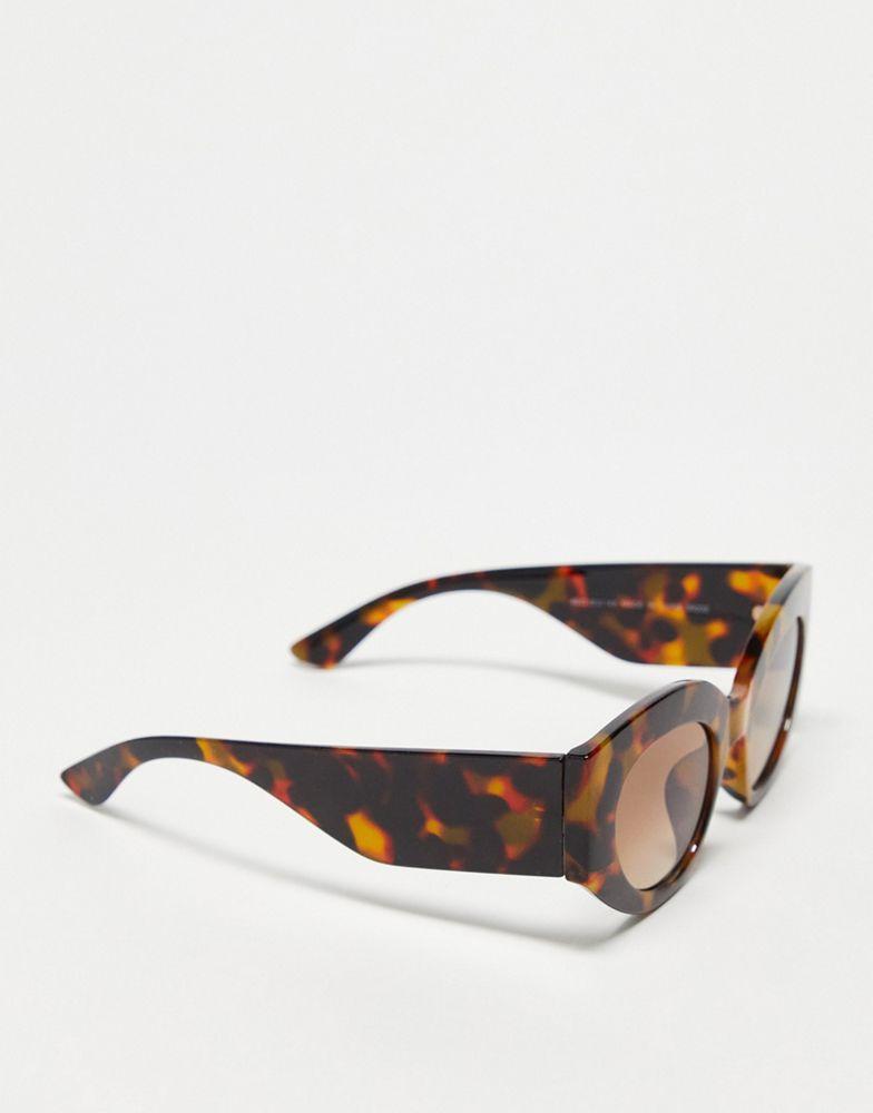 商品AJ Morgan|AJ Morgan thick frame cat eye sunglasses in tortoiseshell,价格¥82,第6张图片详细描述