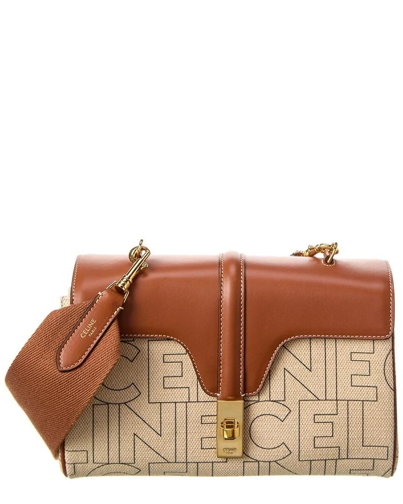 商品Celine|CELINE Teen Soft 16 Canvas & Leather Shoulder Bag,价格¥16384,第1张图片