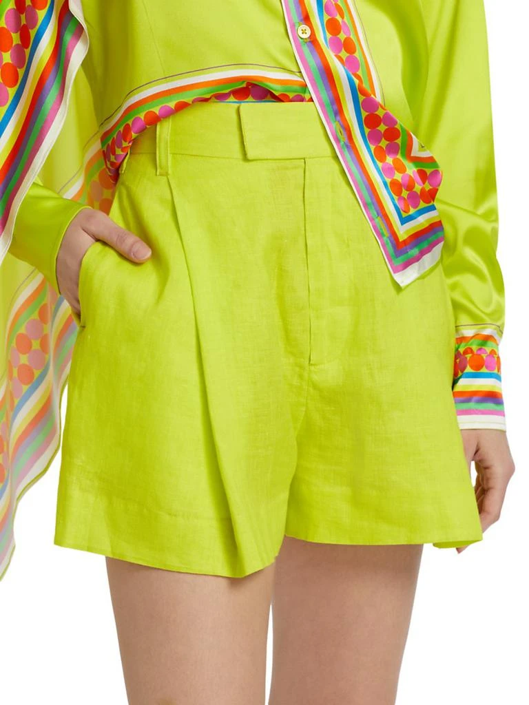 Pleated High-Rise Linen Shorts 商品