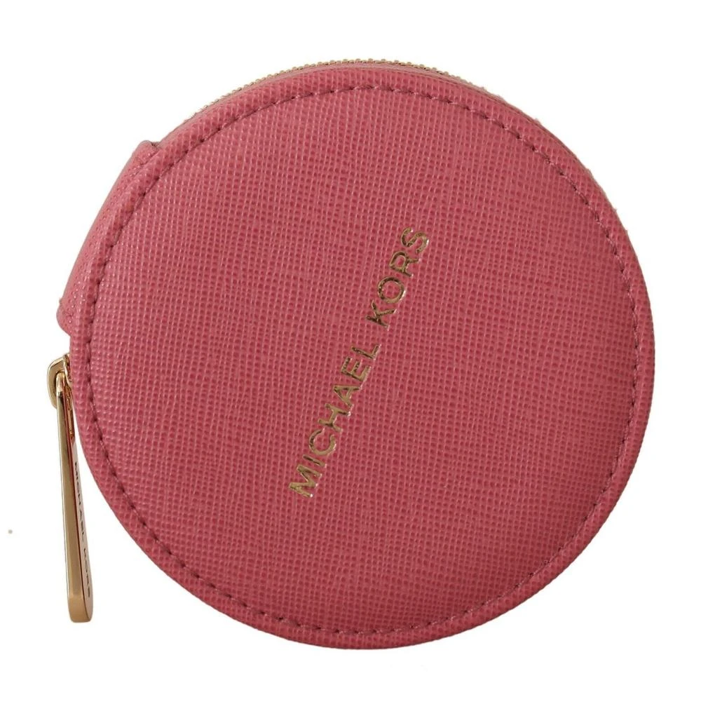商品Michael Kors|Michael Kors Pink Leather Zip Round Pouch Purse Storage Wallet,价格¥1030,第1张图片