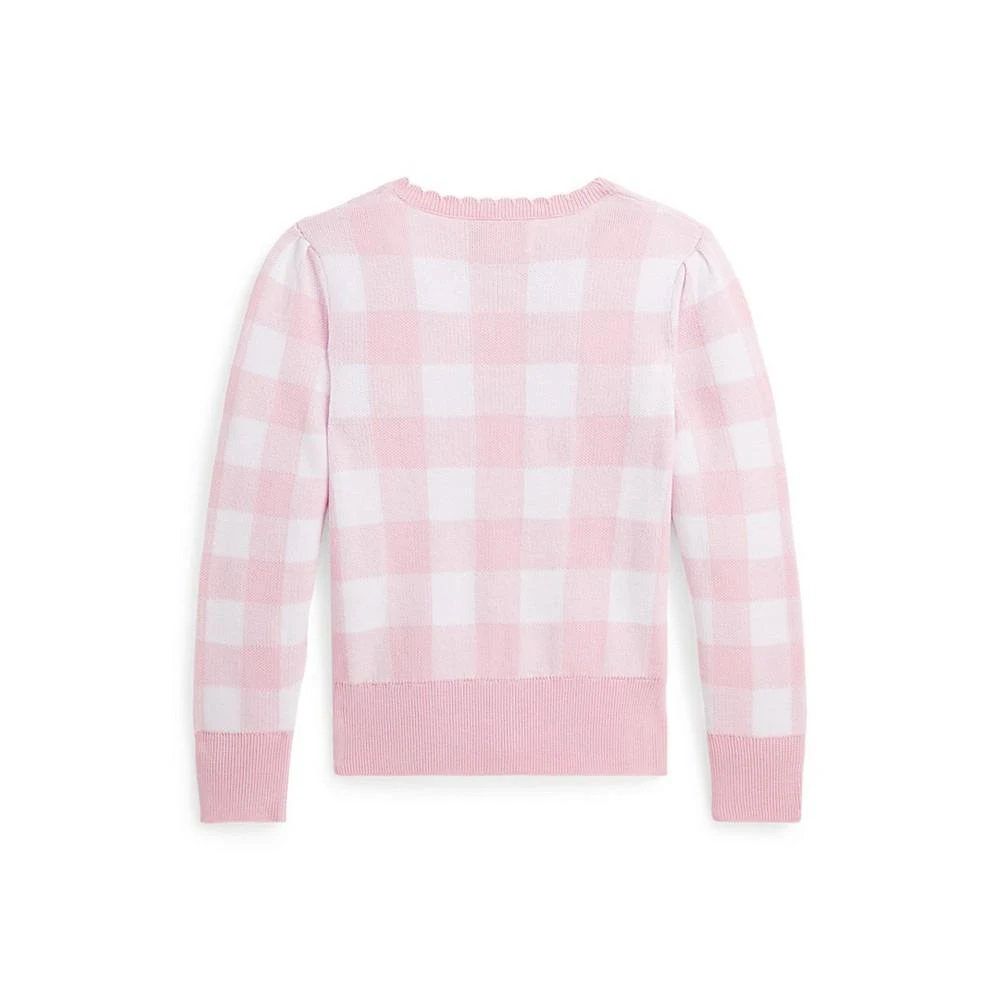 商品Ralph Lauren|Toddler and Little Girls Gingham Cotton Cardigan Sweater,价格¥396,第2张图片详细描述