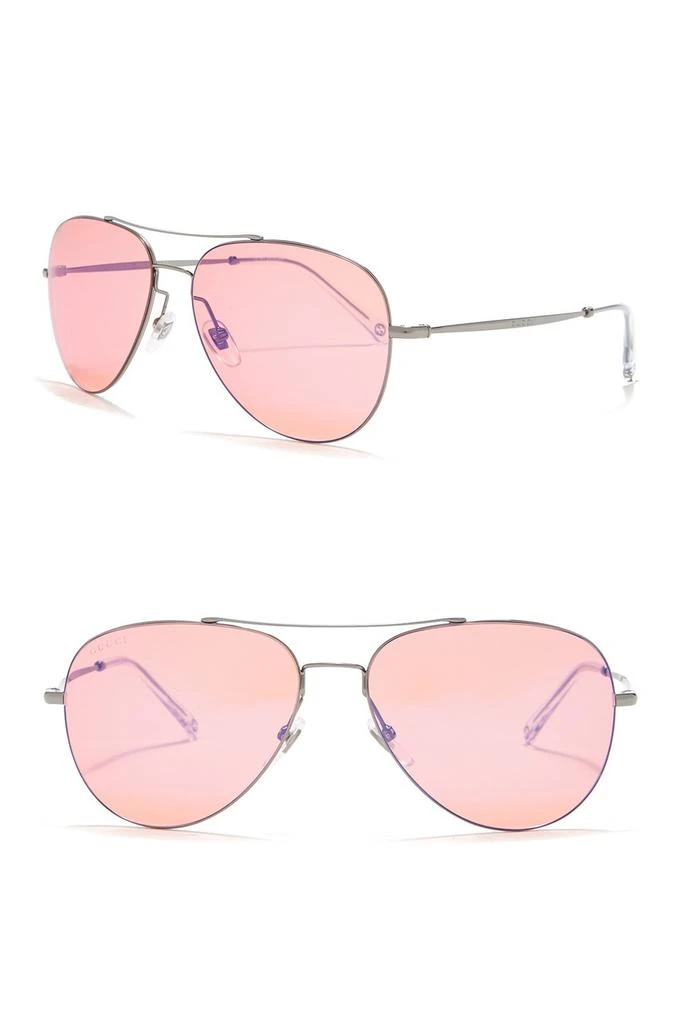 商品Gucci|59mm Aviator Sunglasses,价格¥984,第1张图片详细描述