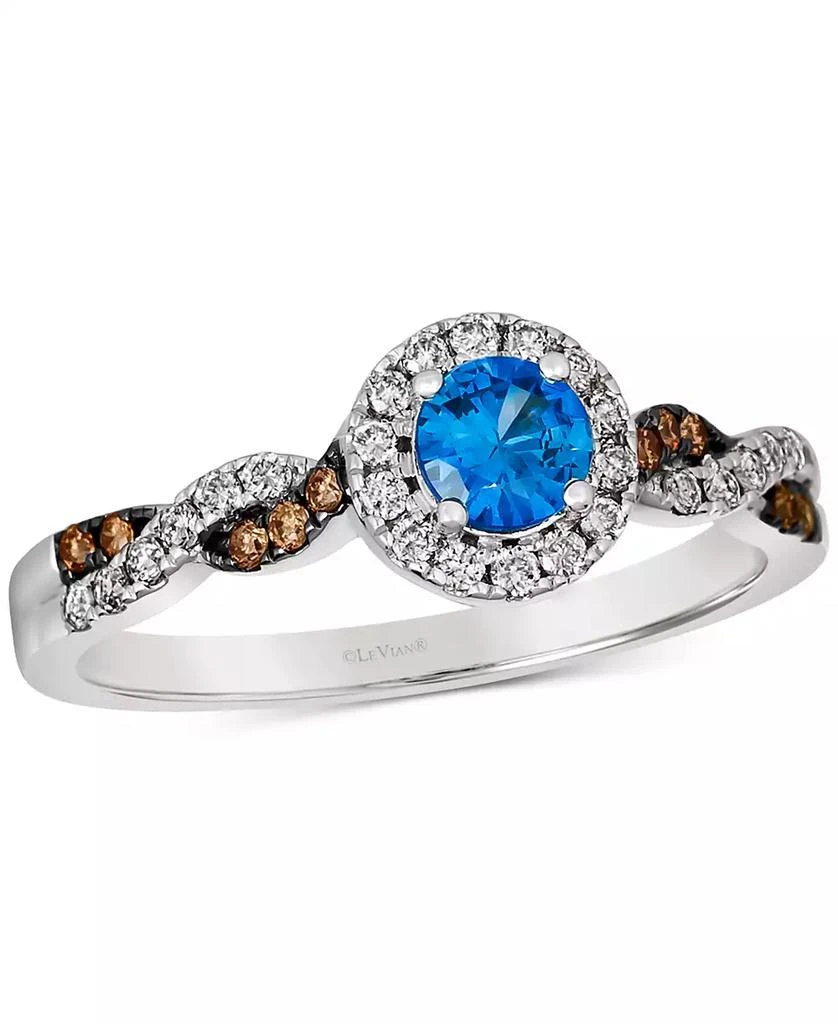 商品Le Vian|Ceylon Sapphire (1/3 ct. t.w.) & Diamond (1/4 ct. t.w.) Ring in 14k White Gold,价格¥6796,第1张图片