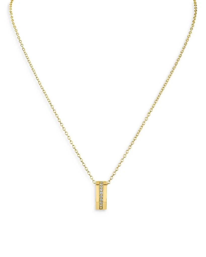 商品Kenneth Jay Lane|Pavé Ring Pendant Necklace in 14K Gold Plated, 16"-19",价格¥454,第1张图片