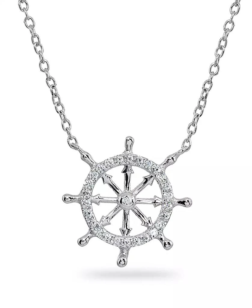 商品Giani Bernini|Cubic Zirconia Ship's Wheel Necklace in Sterling Silver or 18k Gold over Sterling Silver,价格¥618,第1张图片