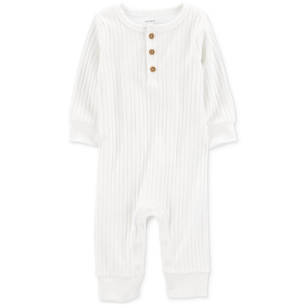 Baby Neutral Long-Sleeve Cotton Jumpsuit商品第1张图片规格展示