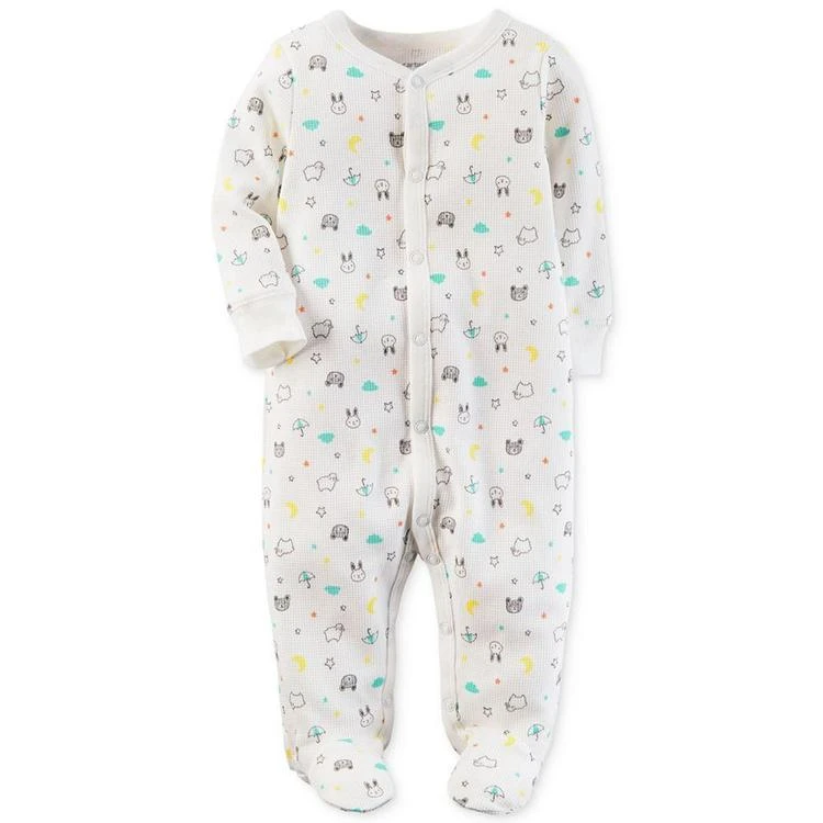 商品Carter's|Baby Boys & Girls 1-Pc. Animal-Print Thermal Cotton Footed Coverall,价格¥60,第1张图片