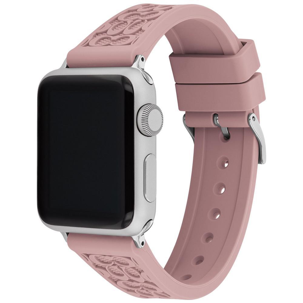 [Coach]蔻驰Coach粉色智能手表Pink Rubber 38/40/41mm Apple Watch® Band 不锈钢, 橡胶