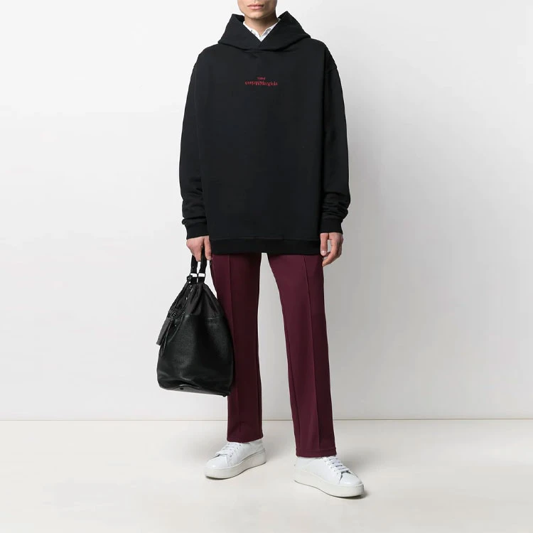 商品[国内直发] MAISON MARGIELA|梅森马吉拉 棉质超大字母印花经典连帽卫衣 秋季 男款 黑色,价格¥5886,第5张图片详细描述