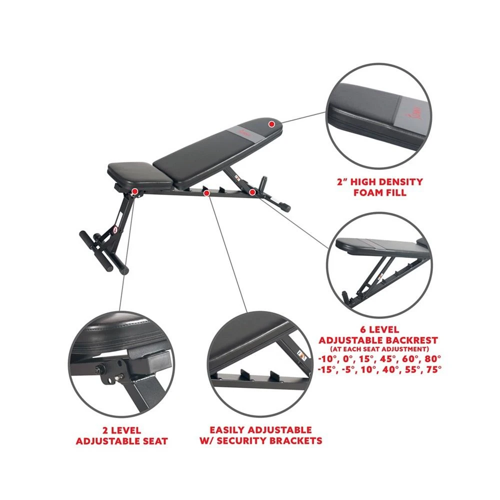 商品Sunny Health & Fitness|Adjustable Utility Weight Bench - SF-BH6921,价格¥2233,第3张图片详细描述